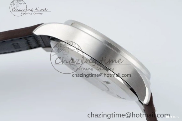 MIROTIME 0118 Pilot Chrono SS AZF 1:1 Best Edition Black Dial Orange Markers on Brown Leather Strap A EasyCare 7065